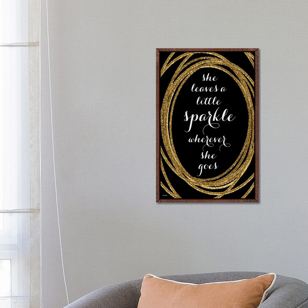 She Leaves A Little Sparkle In Gold And Black von Blursbyai - Gallery-Wrapped Canvas Giclée on Canvas