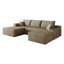 Canapé modulaire 107 po avec 1 repose-pieds Cloud, fauteuils rembourrés minimalistes modernes, canapé en U confortable pour le salon, canapé d'angle à siège profond, aucun assemblage requis, chameau (tissu en velours côtelé moelleux)-1902322937