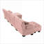 Canapés modulaires | Canapé modulaire moderne en U à 4 places pour salon avec 2 repose-pieds | Rose | Chenille