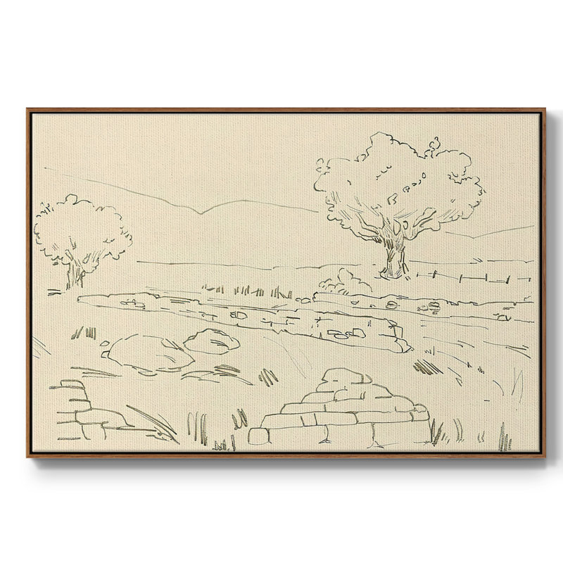 Chêne Christchurch IV, Pas de tapis, H 17 po x l 25 po x P 2 po, Toile encadrée noyer flottant