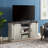 Wenzu 54.5"W Farmhouse Sliding Barn Door TV Stand for TVs up to 58 Inches, Open Shelves & Cabinets