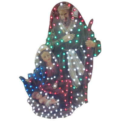 48" LED Lighted Holy Family Christmas Nativity Scene Outdoor Decoration