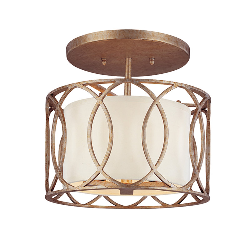 3 - Light Flush Mount, Silver Gold