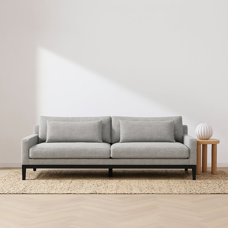 Canapé de luxe Mid Century, Gris, Noir