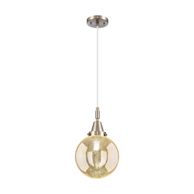 Mini-luminaire suspendu 1 lumière Caden Beacon, H 133,38 po x l 8 po x P 8 po, Mercure, Nickel satiné brossé