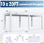 Pergola d'extérieur 10 pi x 20 pi avec lumières DEL, pavillon de jardin en aluminium avec persiennes motorisées et écrans latéraux pour le patio, la cour et la piscine, blanc-87140727-131508062-131675113