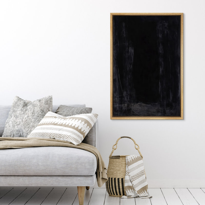 Art mural sur toile abstrait foncé foncé, Naturel, H 36 po x l 24 po, Cadre flottant