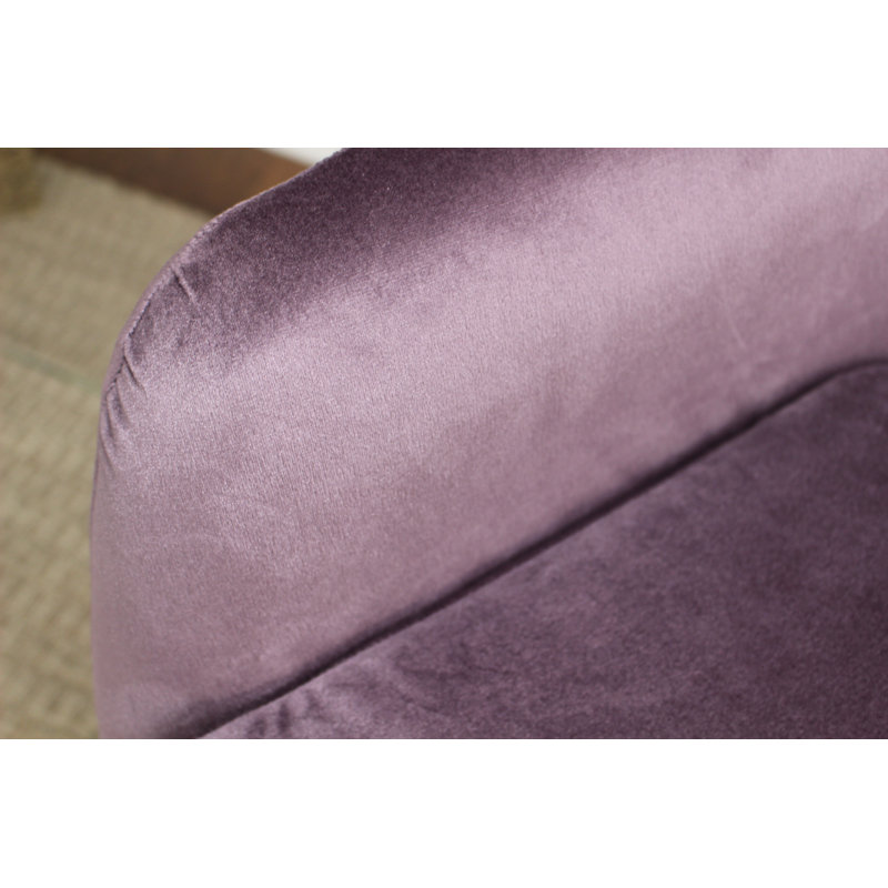 Chaise rembourrée Kaif, Mauve, Doré