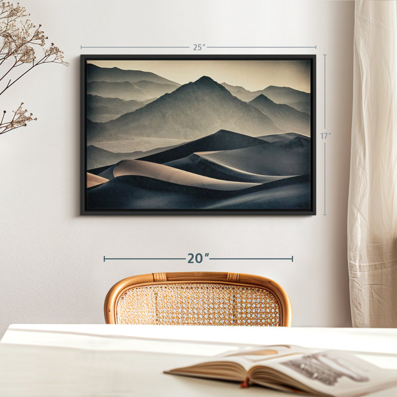 Les dunes de sable dans la vallée de la mort, reproduction sur toile, H 17 po x l 25 po