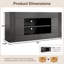 Meuble télé 70 po avec grands meubles de rangement, centre de divertissement pour téléviseur de 80 po ou moins Farmhouse, noir-132837549