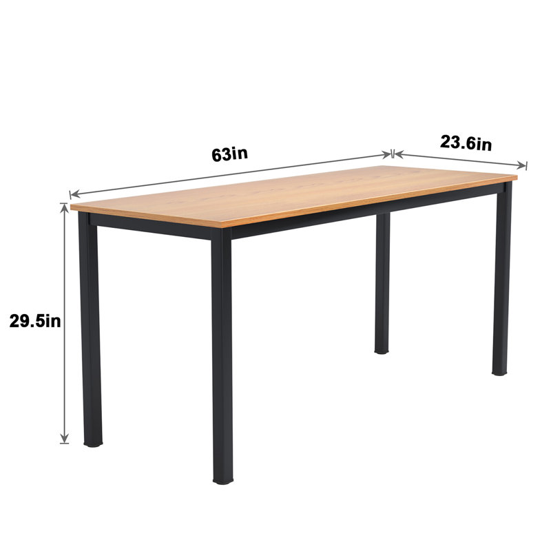 Bureau Adero, Teck / Noir, H 29,5 po x l 63 po x P 23,6 po