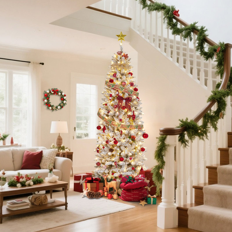 Arbre de Noël enneigé 9 pi avec sapin 9 pi, 9'
