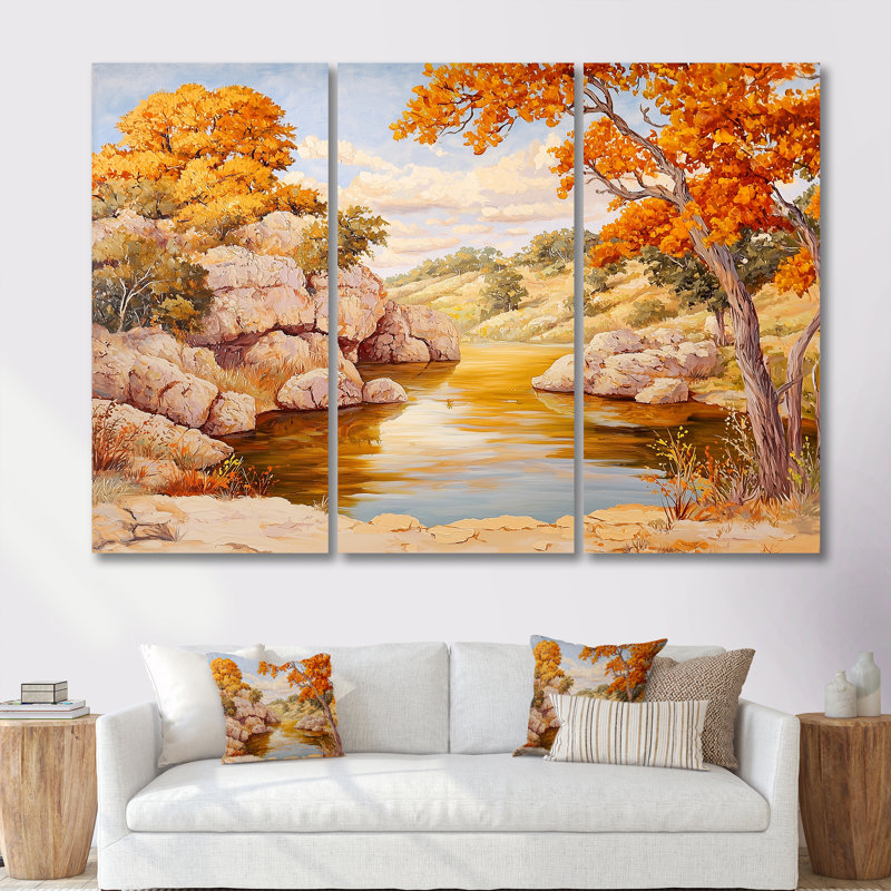 Pecos River In Texas I - Ensemble de décorations murales Texas, H 40 po x l 60 po, Toile tendue, Ne s’applique pas
