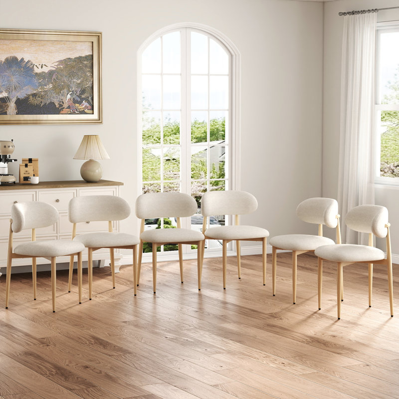 Ensemble de chaises de salle à manger en tissu robuste de 2/4/6, chaises d'appoint rembourrées avec cadre en métal, chaises d'appoint durables et multi-styles pour la salle à manger de cuisine