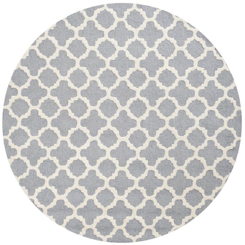 Cannen Hand Tufted Wool Geometric Indoor Rug, Square 8'
