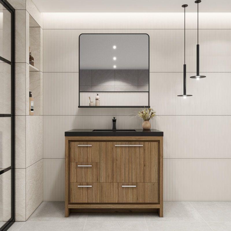 Ensemble de meuble-lavabo simple 42 po Eolia, Chêne naturel