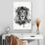 Tête de lion Brampt noir et blanc-108522750