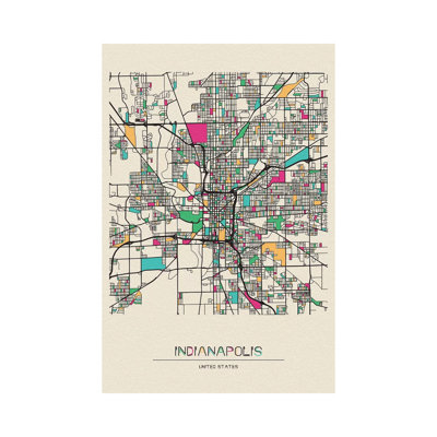 " Indianapolis, Indiana Map " Print