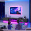 Meuble télé moderne de 277 cm (109 po) avec foyer électrique de 127 cm (50 po) pour téléviseurs de 254 cm (100 po), console multimédia à 2 tiroirs avec éclairage DEL et centre de divertissement avec rangement-1837655540