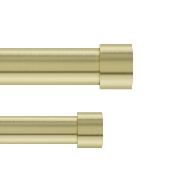 Cappa Drapery Solutions Adjustable 1" Steel Double Curtain Rod Set, Laiton, H 36 po x l 66 po