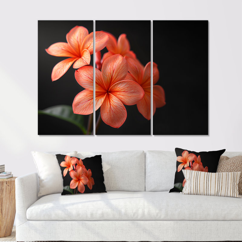 Ensemble de décoration murale Kinsumer - Plumeria, H 28 po x l 36 po x P 1 po, Métal métal
