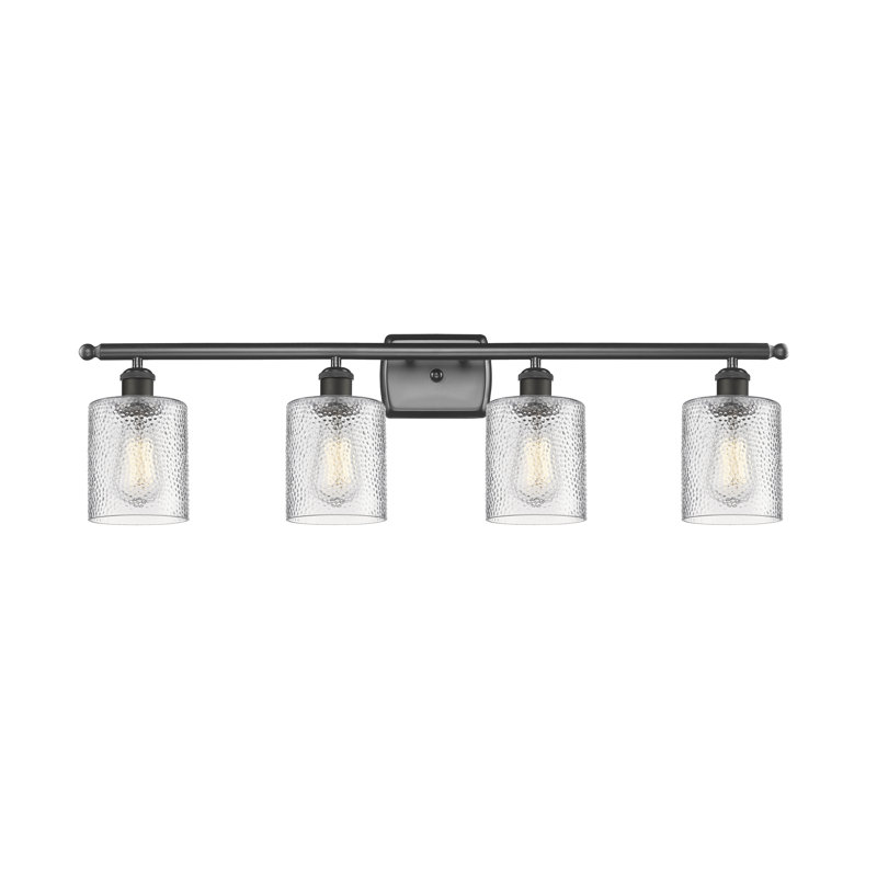 Éclairage de salle de bain à intensité variable 4 lumières Leilani, Transparent, Ampoule DEL 6 watts Vinage