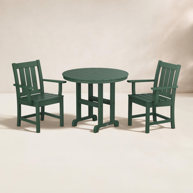 Ensemble repas 3 pièces Oxford, Vert