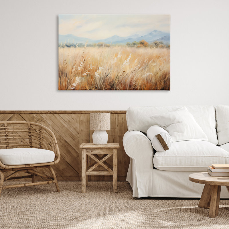 Art mural sur toile "Champ de blé" par Petal Prints Design, H 30 po x l 45 po