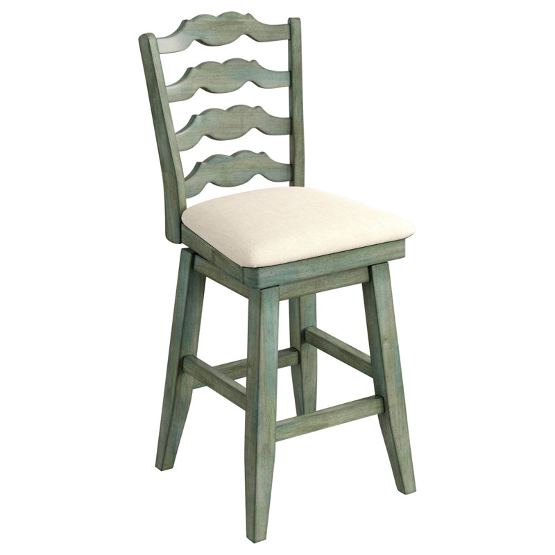 Fortville Swivel Upholstered Counter Stool, Antique Sage, Counter Stool (24" Seat Height)