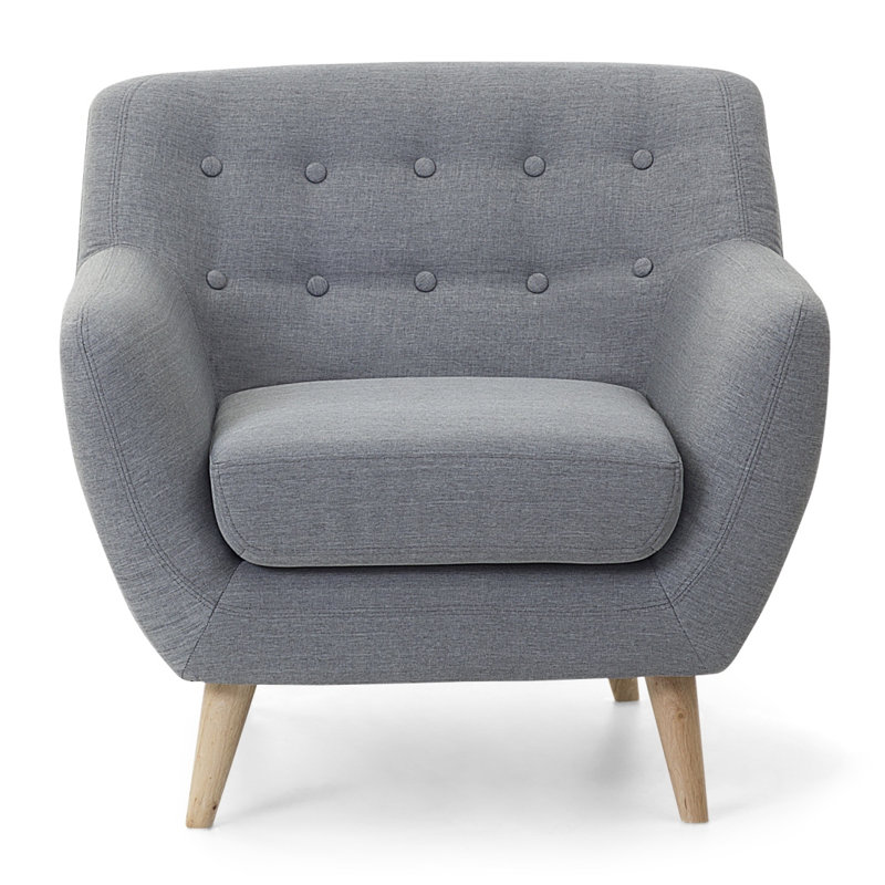 Tally Upholstered Armchair, Light Grey
