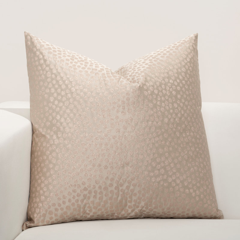 F Scott Fitzgerald Square Pillow Cover & Insert, 16" x 16", Pink, Feather