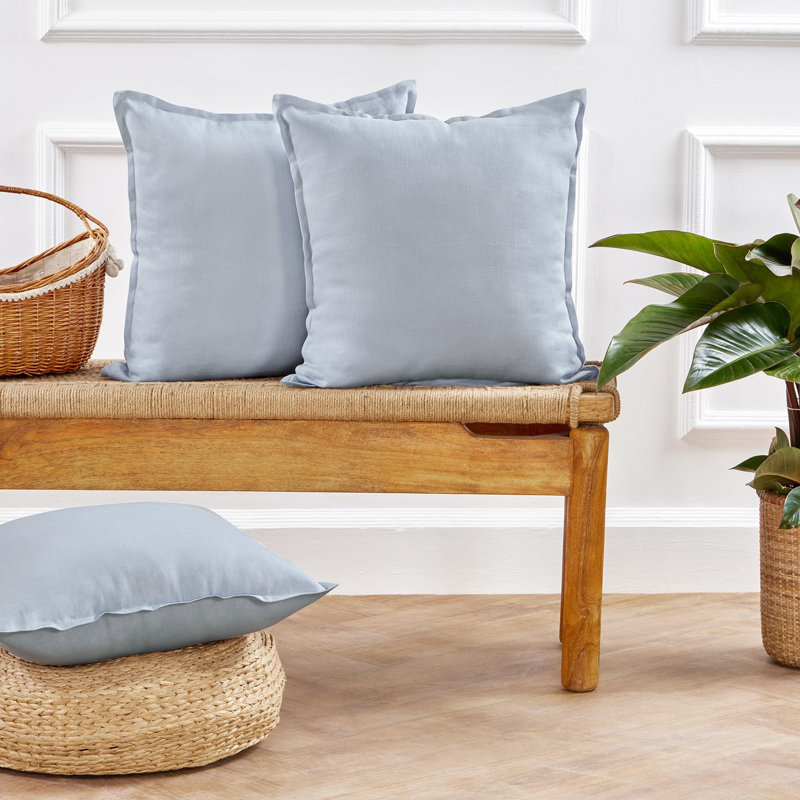 Santa Barbara - 100% Pure Linen Pillow Cover, Dusty Blue