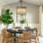 5 - Light Dimmable Drum Bohemian Hemp Rope Burlap Chandelier Hand-woven Natural Rattan Pendant-2124000107