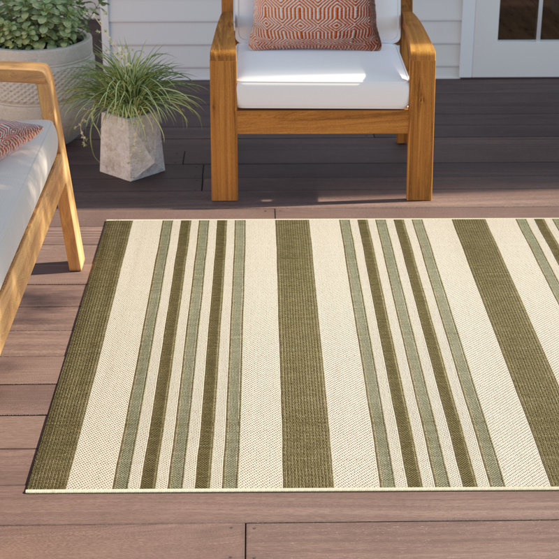 Tapis intérieur / extérieur à rayures Herefordshire Performance, Rectangle 6 pi 7 po x 9 pi 6 po