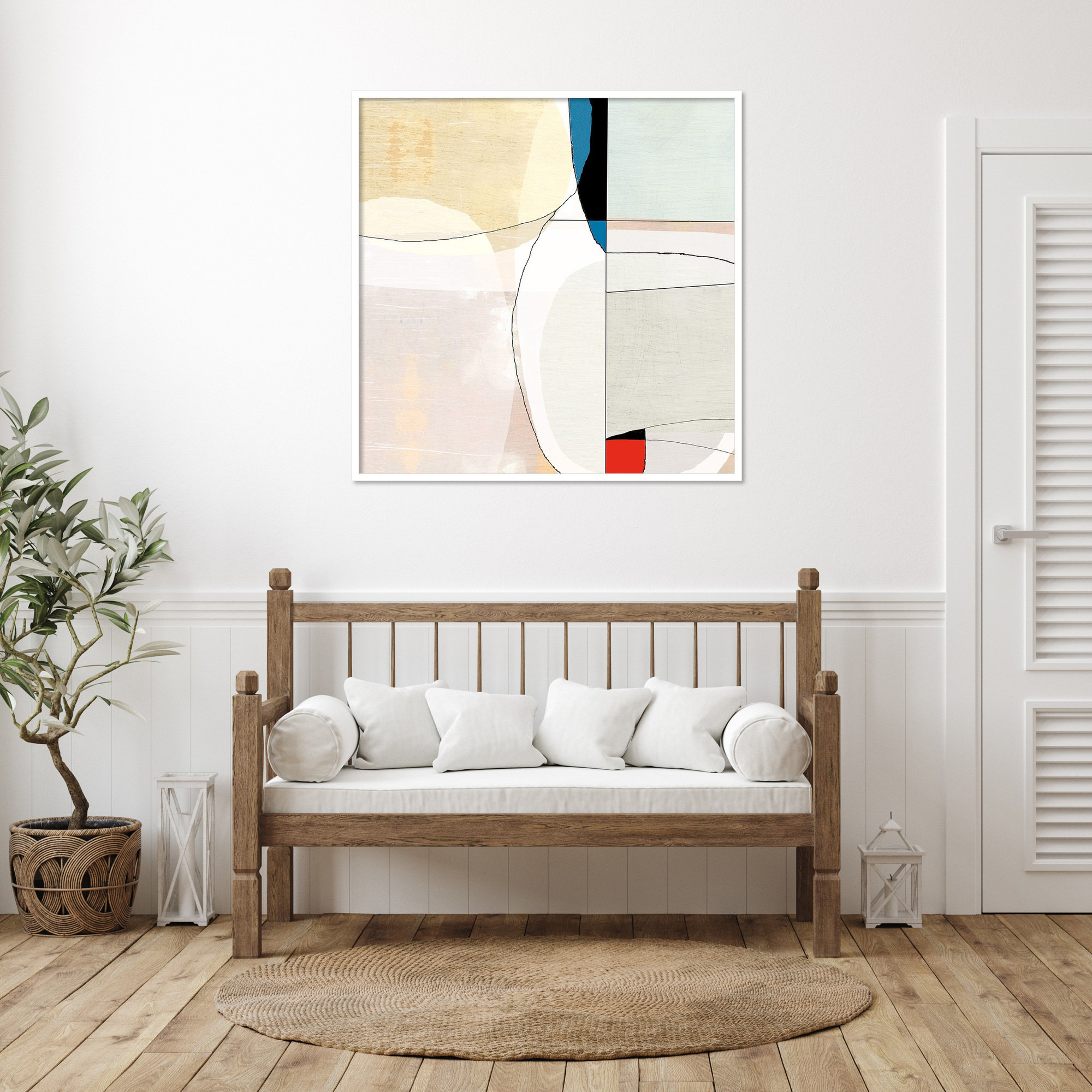 Beholder IV by Flagler Wood Framed Wall Art Print, White, 41" H x 41" W