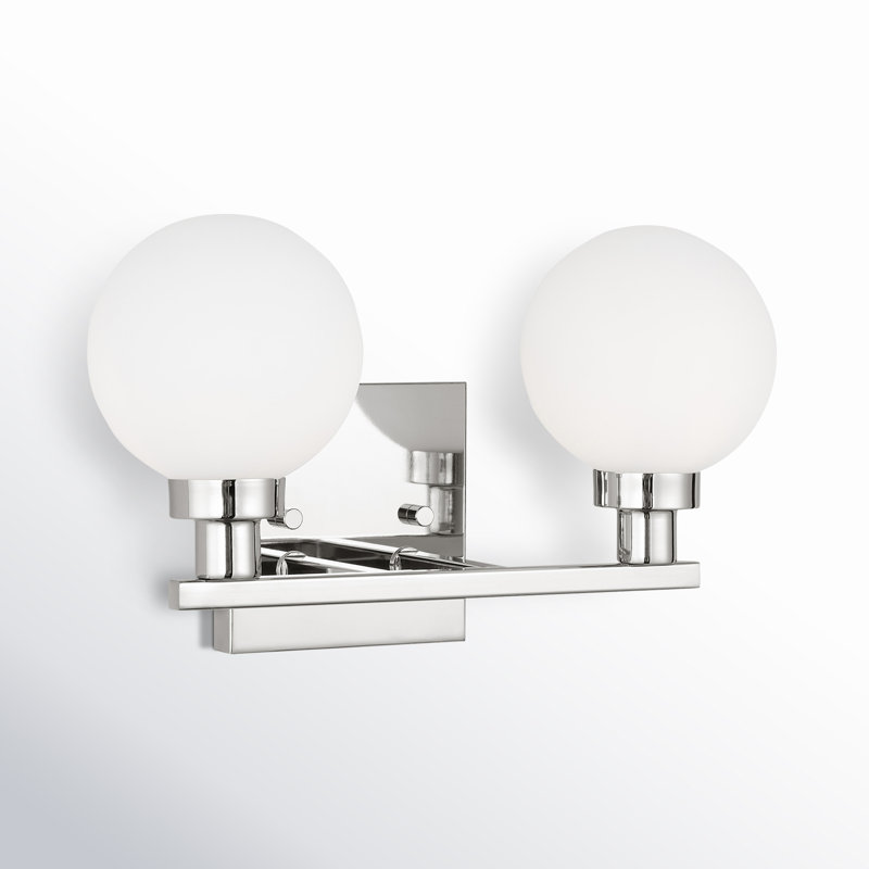 Ruba 2 Light Frosted Dimmable Vanity Light, Chrome
