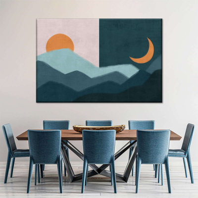 «Mountain Sun and Moon Outdoor», reproduction sur toile