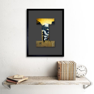Letter I Abstract Eagle Decorative Graffiti - Single Picture Frame Print