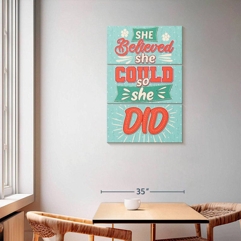 She Believed She Could Positive Typography