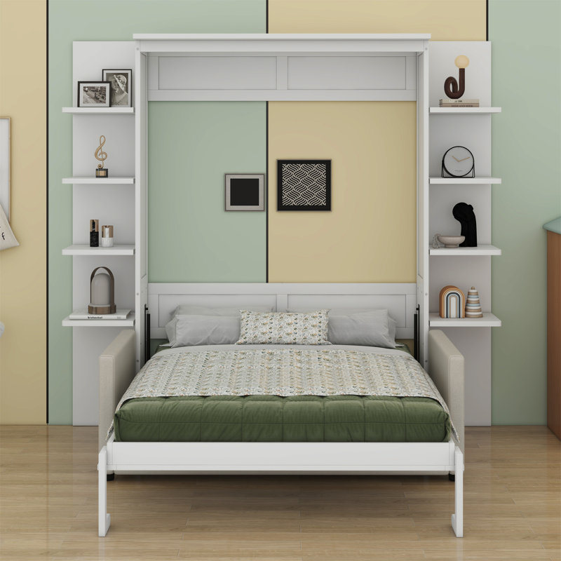 Murphy Bed Wall Bed With Sofa, White