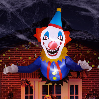 Clown gonflable de 1 m pour décoration de fenêtre, idéal pour Halloween. Clown effrayant qui s'échappe de la fenêtre, avec lumières DEL intégrées, parfait pour décorer votre jardin ou votre fête d'Halloween.