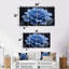 Monochromes noir et bleu Dahlia Bloom - ensemble d'art sur toile Dahlia-234083432