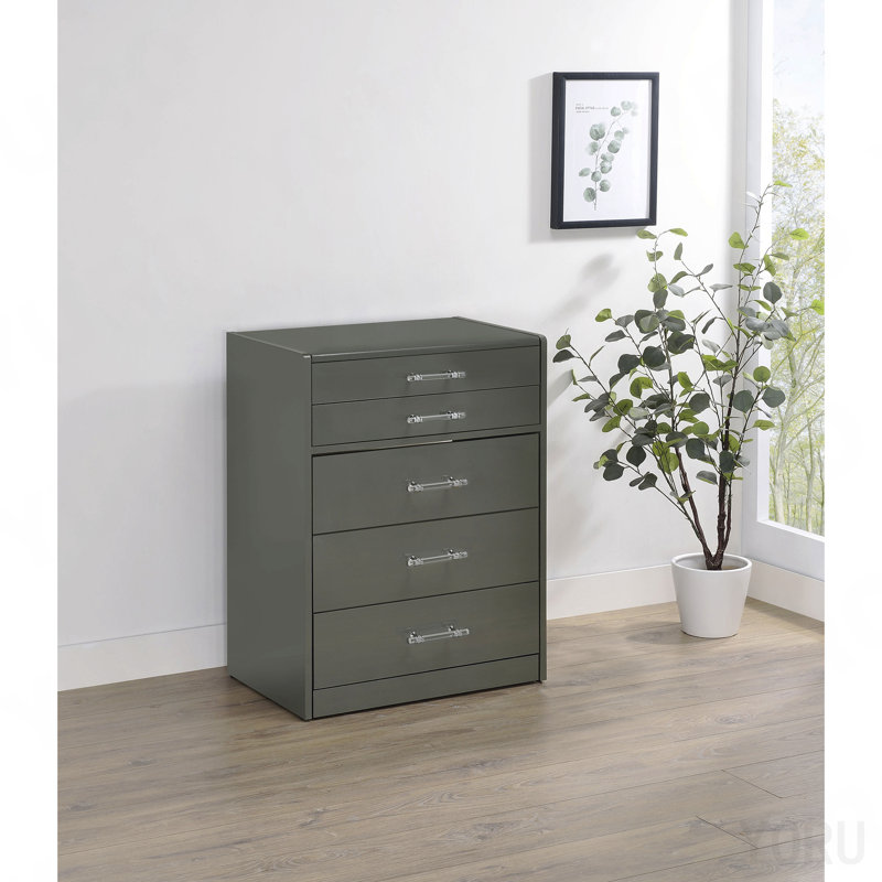 Coiffeuse grise à 3 tiroirs avec miroir et tabouret