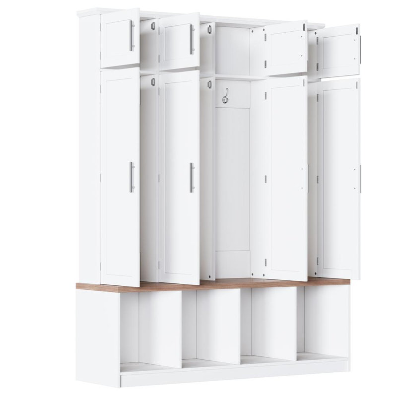 Hall Tree with 4 Hidden Hanging Hooks