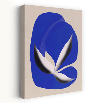 Abstrait, plante botanique bleue abstraite, plante contemporaine élégante, impression d'art mural