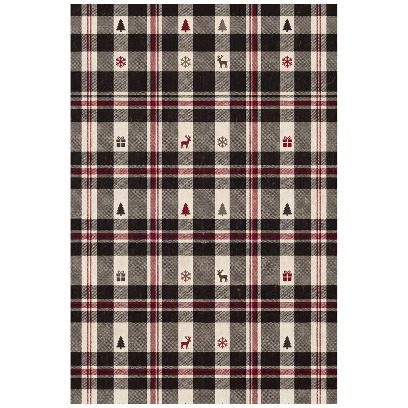 Tapis de Noël moderne Kahta, Tapis de couloir 2 pi 7 po x 13 pi 1 po