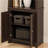 Tall 4 Shelf Slant-Back Bookcase with Doors, Shaker Doors Conceal a Lower Compartment with One Adjustable Shelf, Espresso