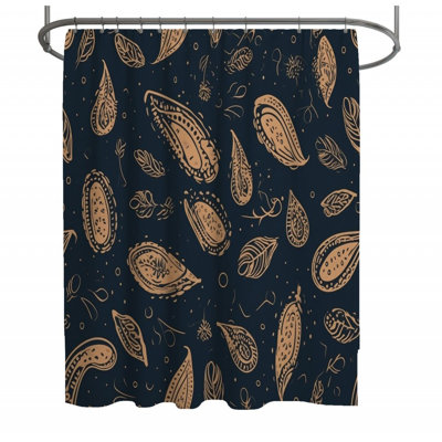 Rideau de douche à motif cachemire - Décoration de salle de bain abstraite