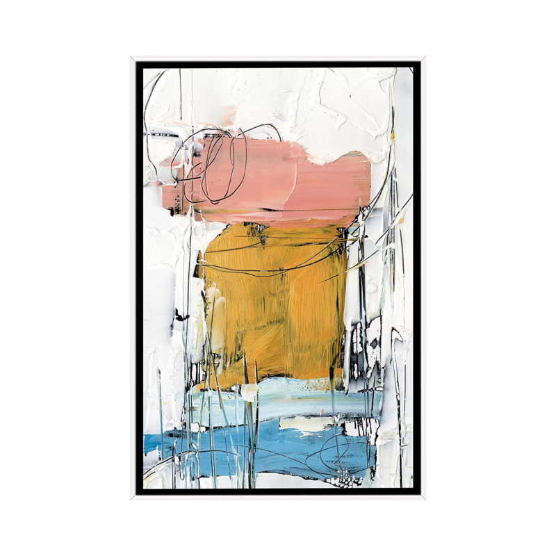 Stacked Together II by Ethan Harper - Painting, 26'' H x 18'' W x 1.5'' D, White Framed, No Mat