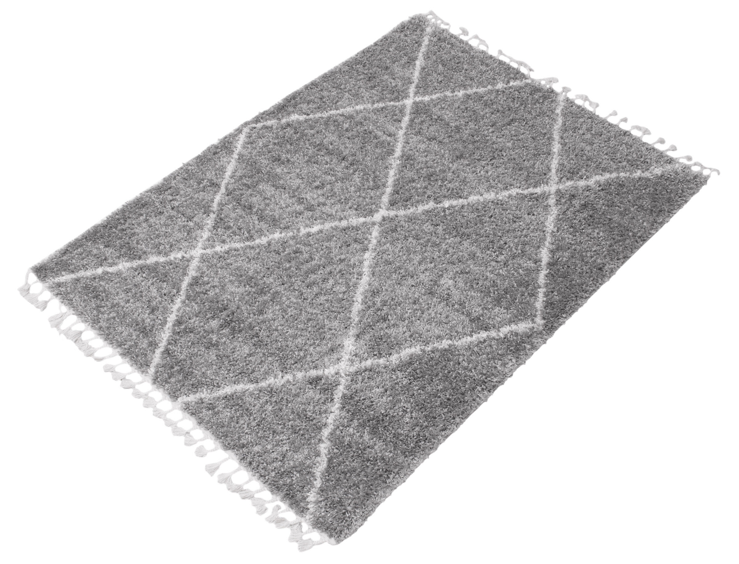 Maturo Rug Union Rustic Restivo Moroccan Shag Gray/White Area Rug | Wayfair